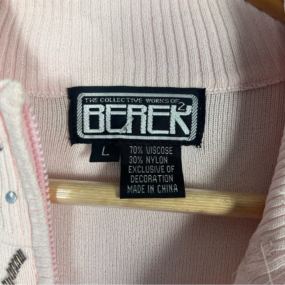 Vintage The collective works of Berek 2 pink sequin snowflake sweater size large - Picture 5 of 6